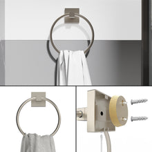 Load image into Gallery viewer, RUACQ Toilet Paper Holder and Towel Ring Bathroom Accessories Hardware Set, Stainless Steel and Zinc Alloy, Brushed Nickel,   CQ-87010-2P-N
