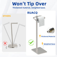 Load image into Gallery viewer, RUACQ Toilet Paper Holder Stand with Post Pivoting Design, Stable Weighted Base, SUS304 Stainless Steel
