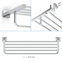 Load image into Gallery viewer, RUACQ 24inch Towel Rack, Square Base, SUS 304 Stainless Steel, Heavy Duty, Chrome, CQ-8831-C
