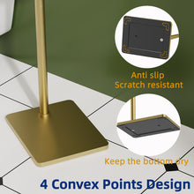 Load image into Gallery viewer, RUACQ Toilet Paper Holder Stand with Post Pivoting Design, Stable Weighted Base, SUS304 Stainless Steel, Brushed Gold, CQ-4801-G
