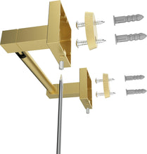 Load image into Gallery viewer, RUACQ Toilet Paper Holder Wall Mounted, Double Post Pivoting, Stainless Steel and Zinc Alloy, Brushed Gold, CQ-87010C-AU
