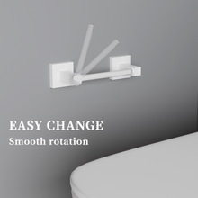 Load image into Gallery viewer, RUACQ Toilet Paper Holder Wall Mounted, Double Post Pivoting, Stainless Steel and Zinc Alloy, White, CQ-87010C-W
