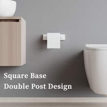 Load image into Gallery viewer, RUACQ Toilet Paper Holder Wall Mounted, Double Post Pivoting, Stainless Steel and Zinc Alloy, White, CQ-87010C-W
