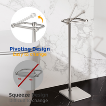 Load image into Gallery viewer, RUACQ Toilet Paper Holder Stand with Post Pivoting Design, Stable Weighted Base, SUS304 Stainless Steel
