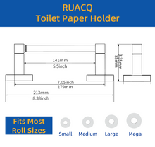 Load image into Gallery viewer, RUACQ Toilet Paper Holder Wall Mounted, Double Post Pivoting, Stainless Steel and Zinc Alloy, Brushed Nickel, CQ-87010C-N
