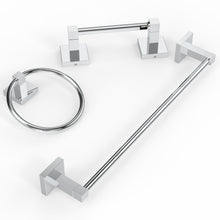 Load image into Gallery viewer, RUACQ Toilet Paper Holder and Towel Ring Bathroom Accessories Hardware Set, Stainless Steel and Zinc Alloy, Brushed Nickel,   CQ-87010-2P-N

