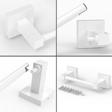 Load image into Gallery viewer, RUACQ Toilet Paper Holder Wall Mounted, Double Post Pivoting, Stainless Steel and Zinc Alloy, White, CQ-87010C-W
