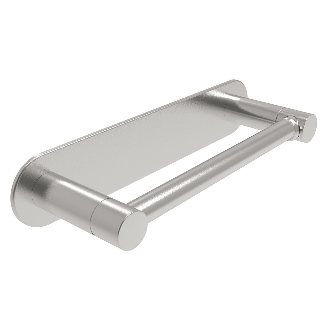 Self Adhesive Double Post Pivoting Toilet Paper Holder Brushed Nickel