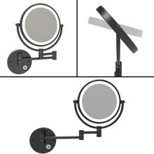 Load image into Gallery viewer, LED Wall-Mount Makeup Mirror Matte Black Chassis Touch
