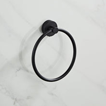 Load image into Gallery viewer, Matte Black Round Pivoting Toilet Paper Holder Set
