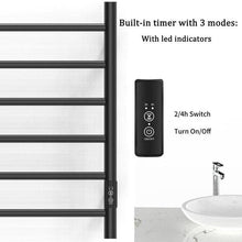 Load image into Gallery viewer, Heated Towel Rack, Wall Mount Electric Towel Warmer with Timer, Matte Black
