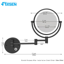 Load image into Gallery viewer, LED Wall-Mount Makeup Mirror Matte Black Chassis Touch
