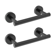Load image into Gallery viewer, Matte Black Double Post Pivoting Wall Mounted Stainless Steel Toilet Paper Holder for Bathroom RV, by FIXSEN
