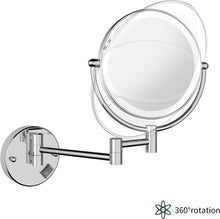 Load image into Gallery viewer, LED Wall-Mount Makeup Mirror Chrome 7X Magnification
