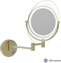Load image into Gallery viewer, LED Wall-Mount Makeup Mirror Chrome 7X Magnification
