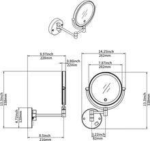 Load image into Gallery viewer, LED Wall-Mount Makeup Mirror Brushed Nickel 10X Magnification

