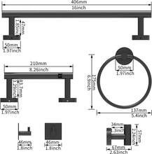 Load image into Gallery viewer, 6 PCS Bathroom Hardware Set, Matte Black Stainless Steel Bathroom Accessories Kit
