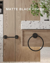 Load image into Gallery viewer, Matte Black Round Pivoting Toilet Paper Holder Set
