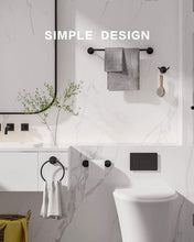 Load image into Gallery viewer, Matte Black Round Pivoting Toilet Paper Holder Set
