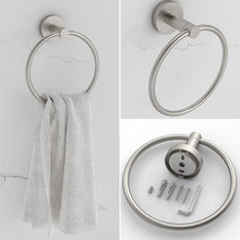 Load image into Gallery viewer, 6 PCs Bathroom Hardware Set, Brushed Stainless Steel
