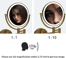 Load image into Gallery viewer, LED Wall-Mount Makeup Mirror Antique Brass
