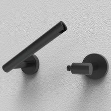 Load image into Gallery viewer, Matte Black Double Post Pivoting Wall Mounted Stainless Steel Toilet Paper Holder for Bathroom RV, by FIXSEN
