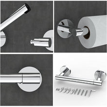 Load image into Gallery viewer, Matte Black Double Post Pivoting Wall Mounted Stainless Steel Toilet Paper Holder for Bathroom RV, by FIXSEN
