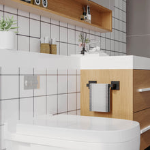 Load image into Gallery viewer, Double Post Pivoting Toilet Paper Holder Matte Black 87010C-B
